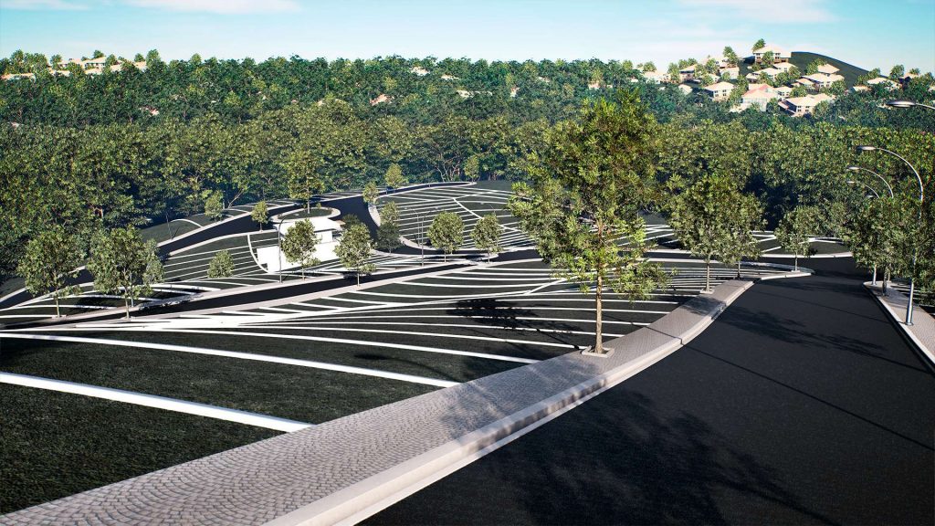 loteamento condomínio residencial vista ruas-3d maquete eletrônica realista